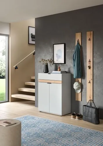Garderoben-Set Naro 1 | grau / Evoke Oak | 3-teilig