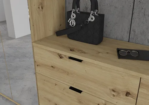 Garderoben Set Projekt X 2 | Artisan Eiche / Spiegeltüren | 4-teilig