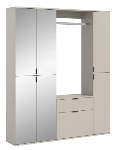 Garderoben Set Projekt X 2 | Kaschmir / Spiegeltüren | 3-teilig