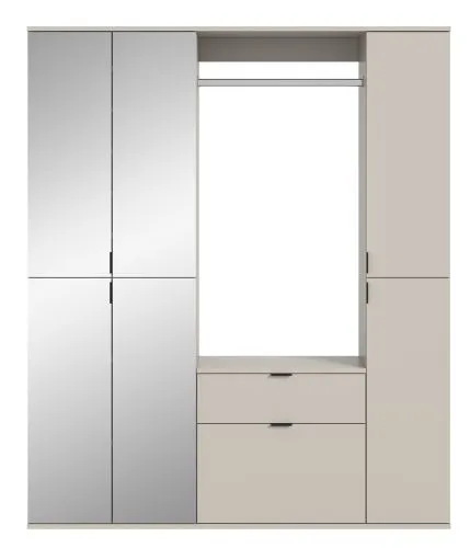 Garderoben Set Projekt X 2 | Kaschmir / Spiegeltüren | 3-teilig