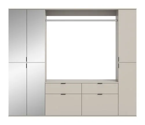 Garderoben Set Projekt X 3 | Kaschmir / Spiegeltüren | 3-teilig