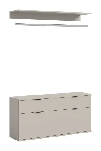 Garderoben Set Projekt X 3 | Kaschmir / Spiegeltüren | 3-teilig