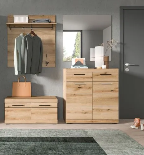 Garderoben-Set Scout | Evoke Oak | 4-teilig mit Sitzkissen