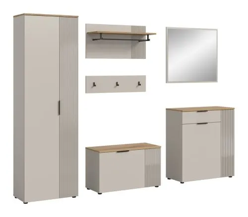Garderoben-Set Slide | Kaschmir / Evoke Oak | 5-teilig