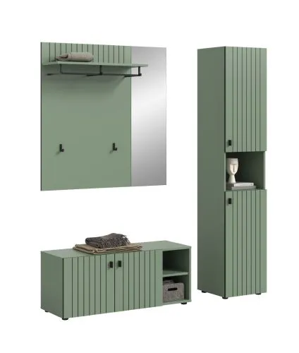 Garderoben-Set Station | Smoke Green | 3-teilig | optionaler Sitzkissen