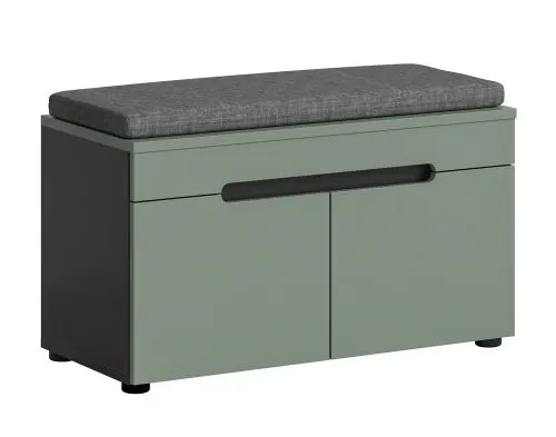 Garderobenbank Canu inkl. Sitzkissen | Basalt grau / Smoke Green