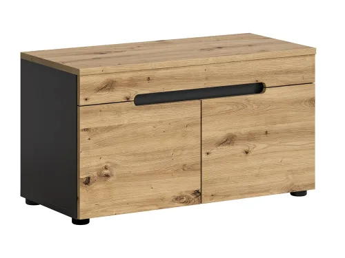 Garderobenbank Sitzbank Canu | grau /Artisan Eiche mit Kissen