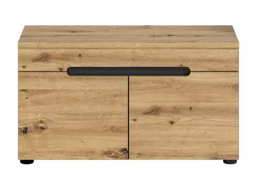 Garderobenbank Sitzbank Canu | grau /Artisan Eiche mit Kissen