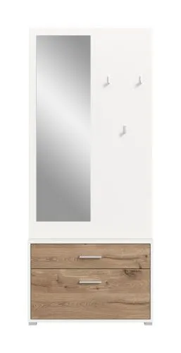 Garderobenkombination Kompaktgarderobe Polo 2 | weiß / Nox Oak