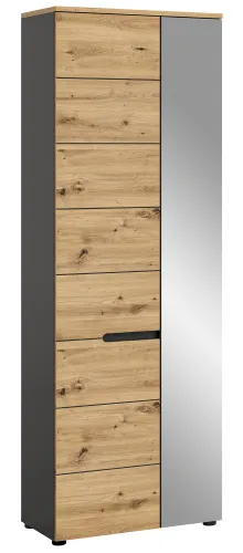 Garderobenschrank Canu | grau / Artisan Eiche