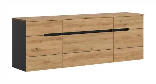 Garderobenschrank Canu hängend | Basalt grau / Artisan Eiche