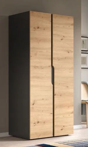 Garderobenschrank Kleiderschrank Anga | Anthrazit / Artisan Eiche