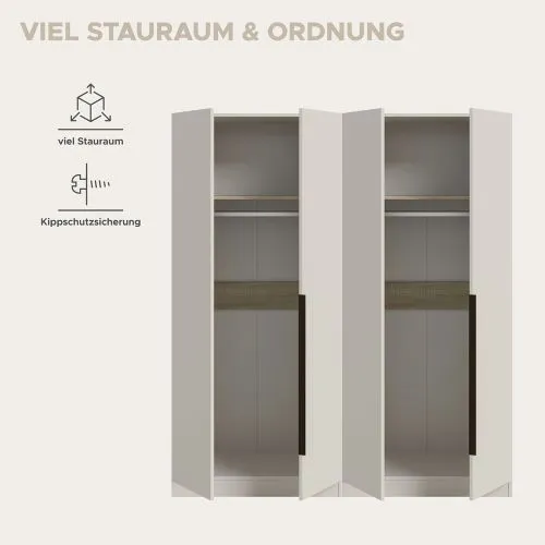 Garderobenschrank Kleiderschrank Set Kopenhagen | Kaschmir