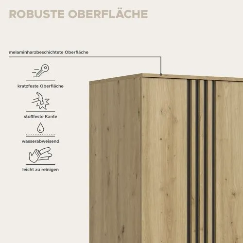 Garderobenschrank Kleiderschrank Tofta 2 | 3-teilig | Artisan Eiche