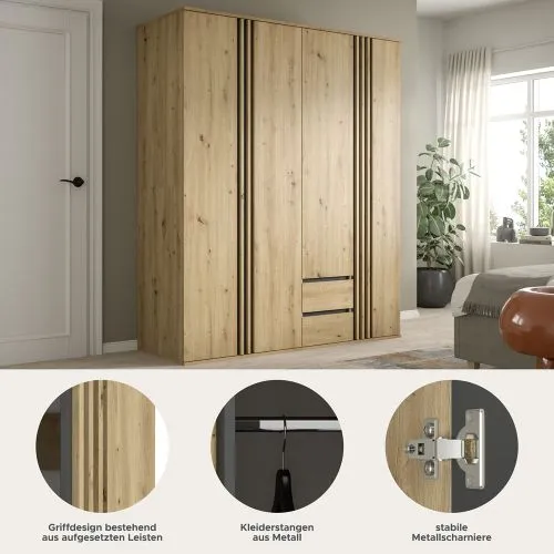 Garderobenschrank Kleiderschrank Tofta | 2-teilig | Artisan Eiche