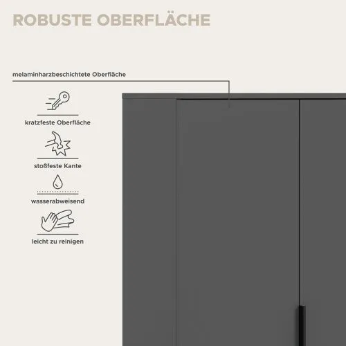 Garderobenschrank Kopenhagen | anthrazit