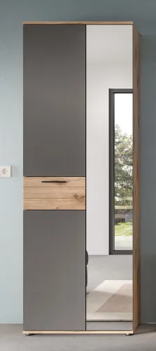 Garderobenschrank Mason | Nox Oak / Basalt Grau
