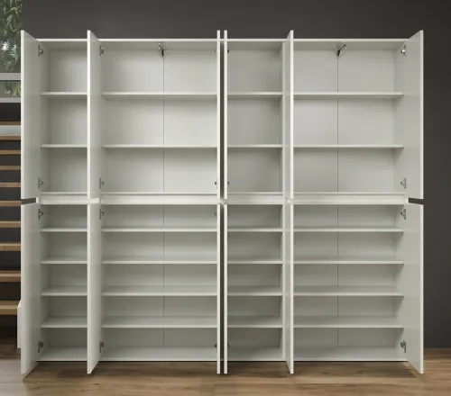 Garderobenschrank Nevada | weiß | 222 x 191 x 34 cm