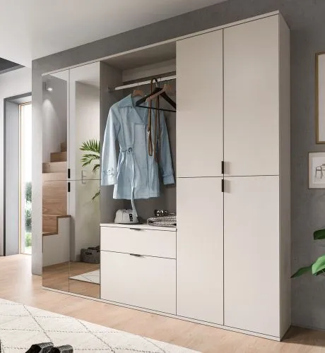 Garderobenschrank Projekt X groß | Kaschmir | Spiegeltüren