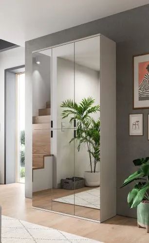 Garderobenschrank Set Projekt X | Kaschmir | Spiegeltüren | 2-teilig