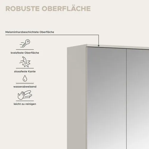 Garderobenschrank Set Projekt X | Kaschmir | Spiegeltüren | 2-teilig