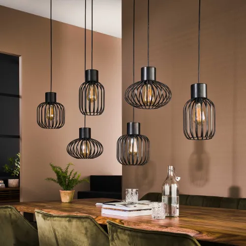 Hängelampe Cabria | 6 Leuchten | Metall | Charcoal