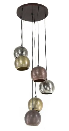 Hängelampe Tamashi 6 Leuchten | Metall Kugel | Chrom / Gold / Kupfer