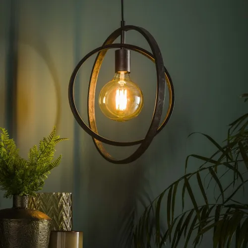 Hängelampe Vejin 1 Leuchte | Metallringe | Charcoal grau