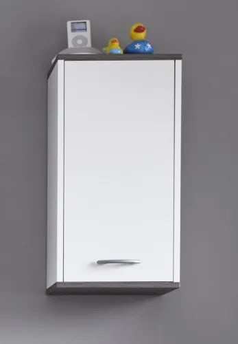 Hängeschrank California | weiß / rauchsilber