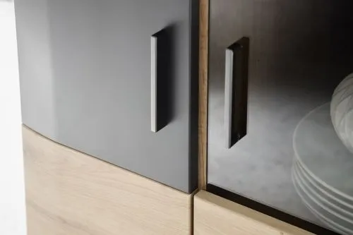 Highboard Cortona | Balkeneiche / anthrazit | ohne Beleuchtung