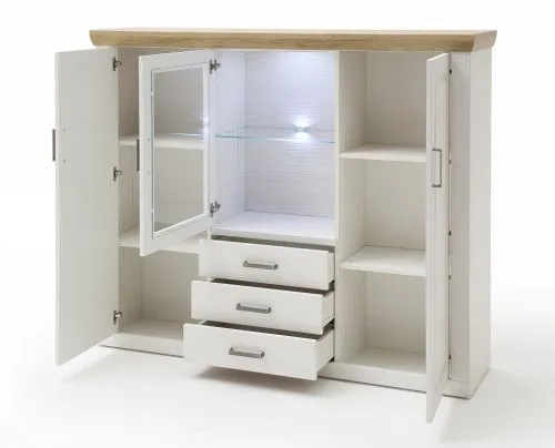 Highboard III Brixen | Landhaus modern | Pinie Aurelio / Grandson Oak ohne Beleuchtung
