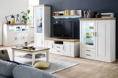 Highboard III Brixen | Landhaus modern | Pinie Aurelio / Grandson Oak ohne Beleuchtung