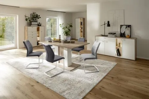 Highboard Santerno | Soft white / Viking Oak | ohne Beleuchtung