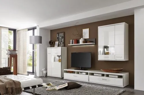 Highboard Trento 2 | weiß Hochglanz | ohne Beleuchtung