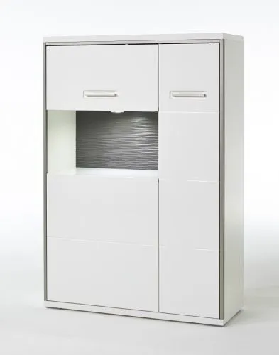 Highboard Trento 3 | weiß Hochglanz | mit 1er Set LED Unberbauspot weiß