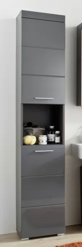 Hochschrank Amanda | grau Hochglanz