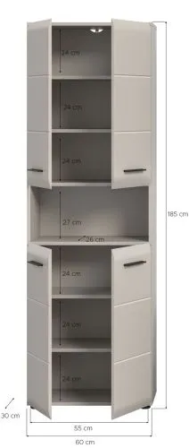 Hochschrank breit Ice | Kaschmir