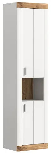 Hochschrank Laredo | weiß / Nox Oak