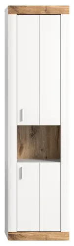 Hochschrank Laredo | weiß / Nox Oak
