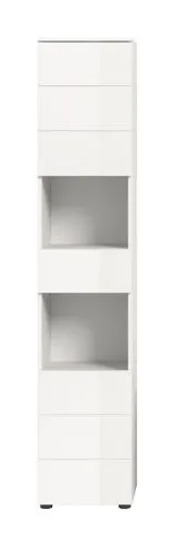 Hochschrank Vira | weiß / weiß Hochglanz