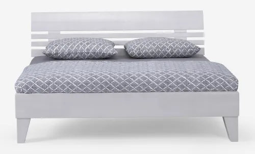 Holzbett massiv Dahlia | Buche weiß lackiert | 120x210 | Kopfteil 1