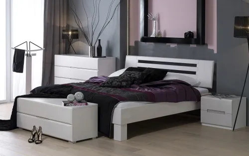 Holzbett massiv Dahlia | Buche weiß lackiert | 180x220 | Kopfteil 2