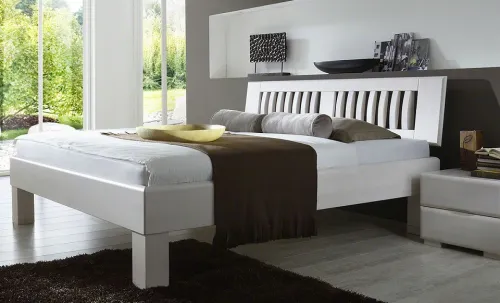 Holzbett massiv Dahlia | Buche weiß lackiert | 90x190 | Kopfteil 3