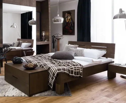 Holzbett massiv Daisy | Buche wenge lackiert | 90x210 | Kopfteil 3