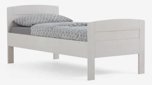 Holzbett massiv Jasmine | Buche weiß lackiert | 100x190 | mit Fußteil