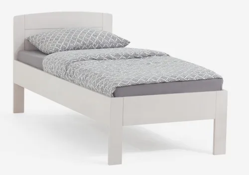 Holzbett massiv Jasmine | Buche weiß lackiert | 90x200 | ohne Fußteil