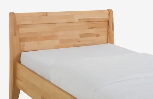 Holzbett massiv Jasmine | Kernbuche geölt | 100x210 | Kopfteil 3 ohne Fußteil