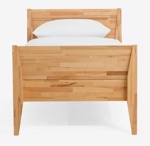 Holzbett massiv Jasmine | Kernbuche geölt | 100x220 | Kopfteil 3 mit Fußteil