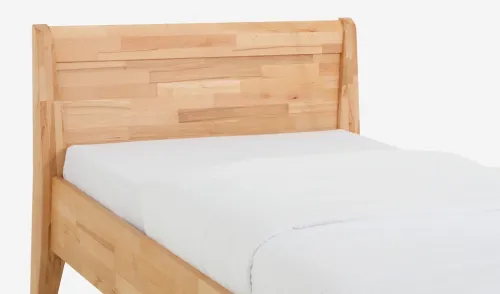 Holzbett massiv Jasmine | Kernbuche geölt | 100x220 | Kopfteil 3 mit Fußteil