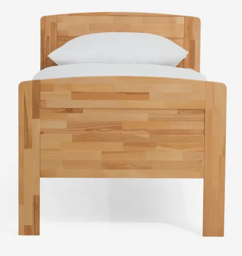 Holzbett massiv Jasmine | Kernbuche geölt | 120x190 | Kopfteil 2 mit Fußteil